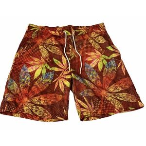 OGF Original Fables Wild Mesh Shorts Size 3XL colorful leaves zippered pockets
